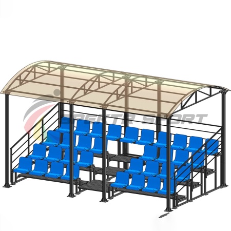 Купить Трибуна для зрителей 4 ряда на 34 места с навесом и перилами в Иннополисе 